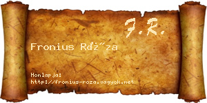 Fronius Róza névjegykártya